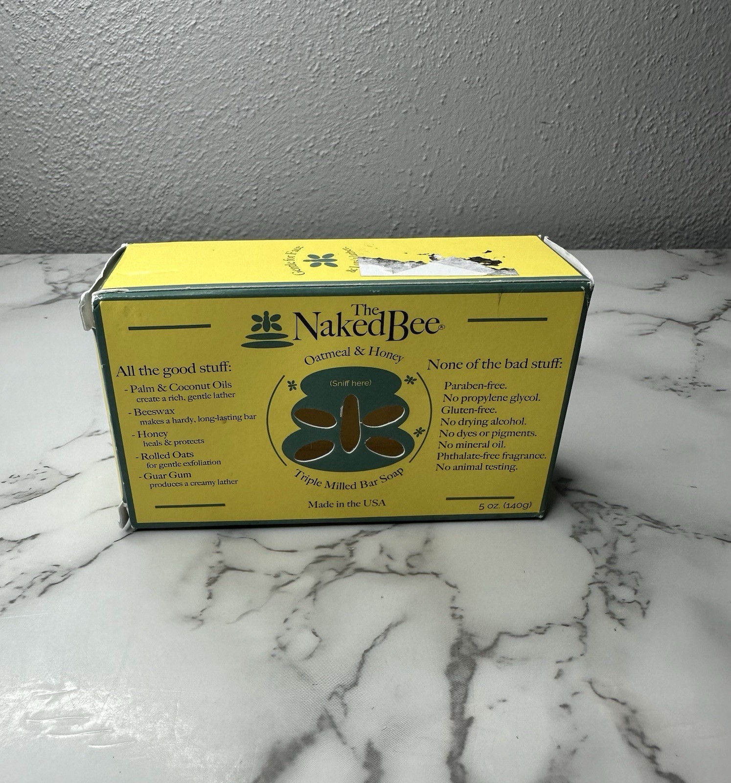 Naked Bee Oatmeal & Honey Triple Milled Bar Soap Orange Blossom Honey 5 Oz NIB