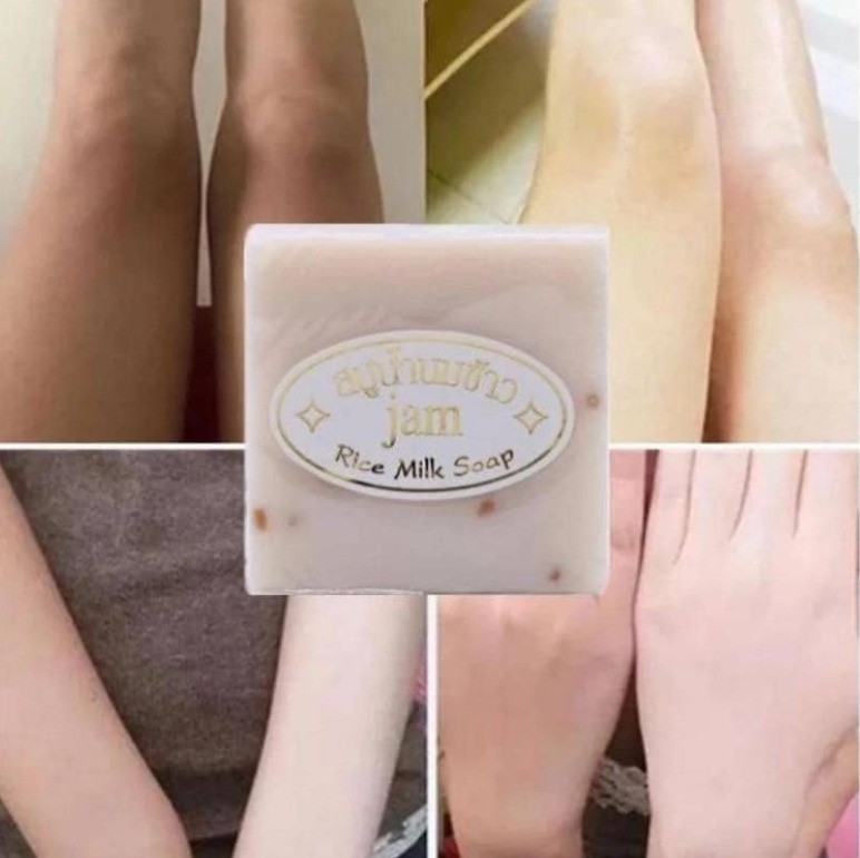 3 Pcs Jam Rice Milk Soap Bar Original Handmade Thailand) 65 g