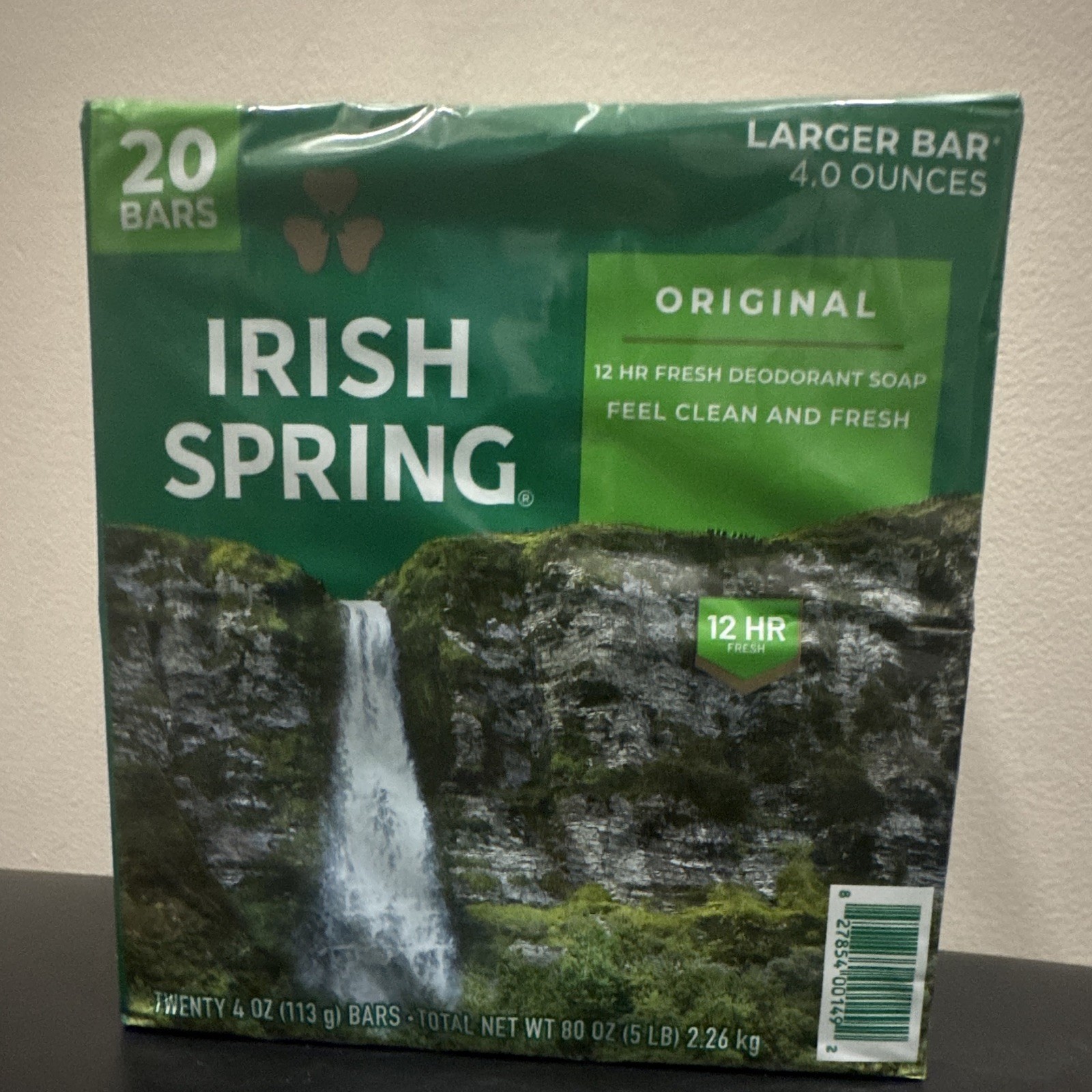Irish Spring Original Deodorant Soap for Men, 20 Bars, 4 oz Each