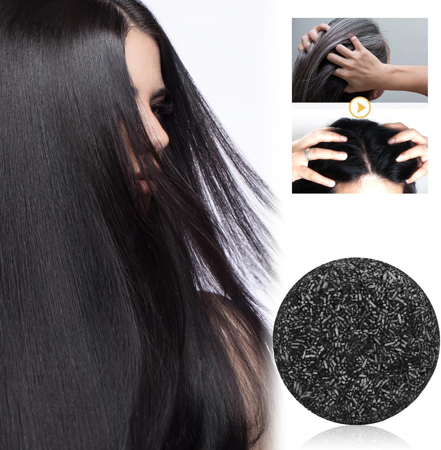 3PCS Gray Hair Reverse Bar Soap,Gray Hair Bar Shampoo,Herbal Mane Gray for Men &