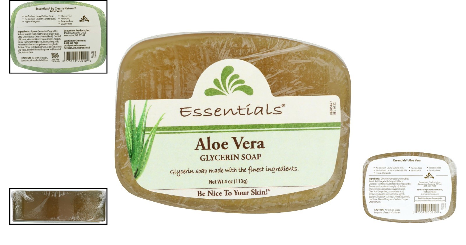 Organic Aloe Vera Glycerine Soap 4 oz – Gentle Cleansing for Sensitive Skin