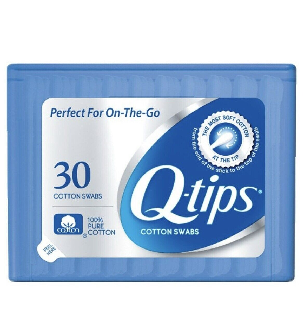 Q-Tips Purse Cotton Swabs, 30 Ct Blue (4Pack) GREAT DEAL!!