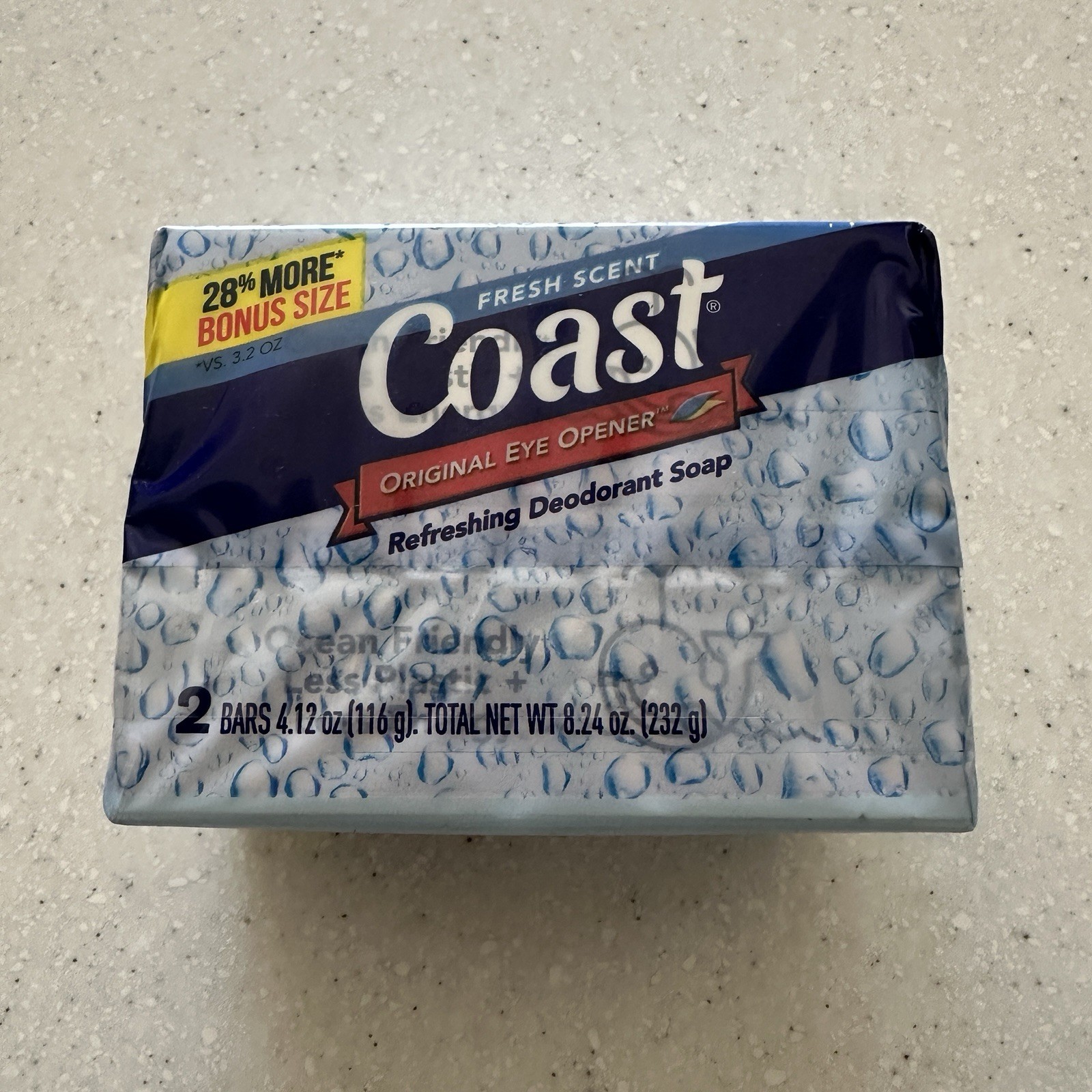 Coast Deodorant Soap Bar Fresh Scent Pack of 2 Original Eye Opener 4.12 oz Each