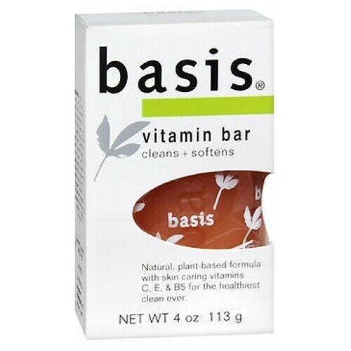 Basis Vitamin Bar Soap Cleans Plus Softens 4 oz ea *(4-Pack)*
