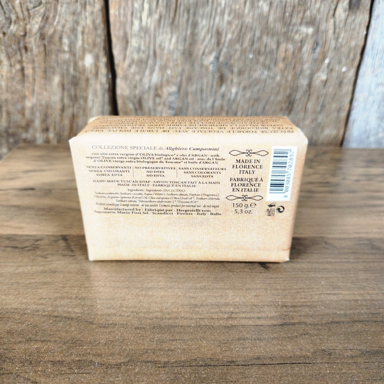 Argan and Olive Oil Soap Alighiero Campostrini Tuscan Soap Set Made in Italy