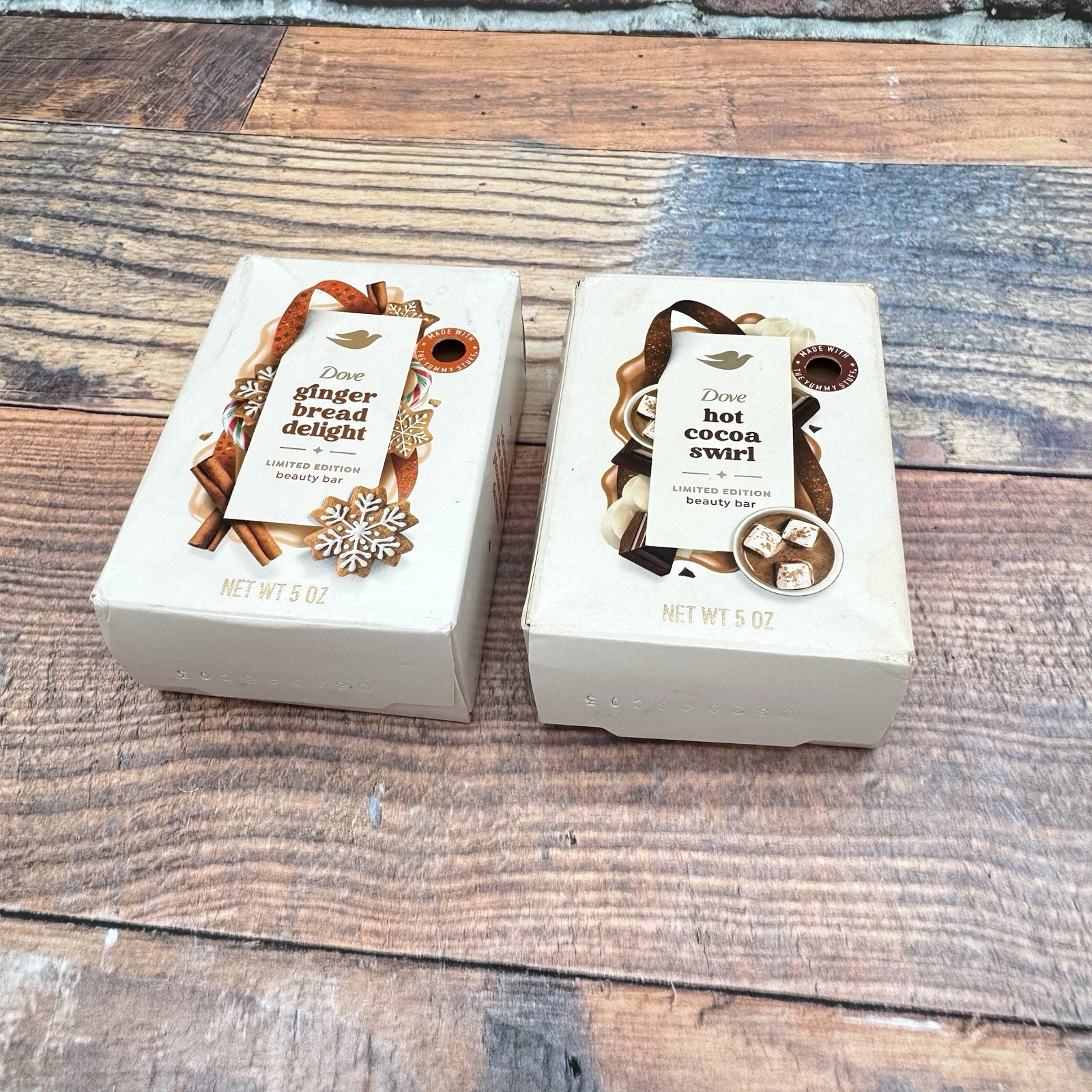 Dove Hot Cocoa Swirl /Gingerbread Limited Edition Holiday Beauty Bar Soap 2 Pack