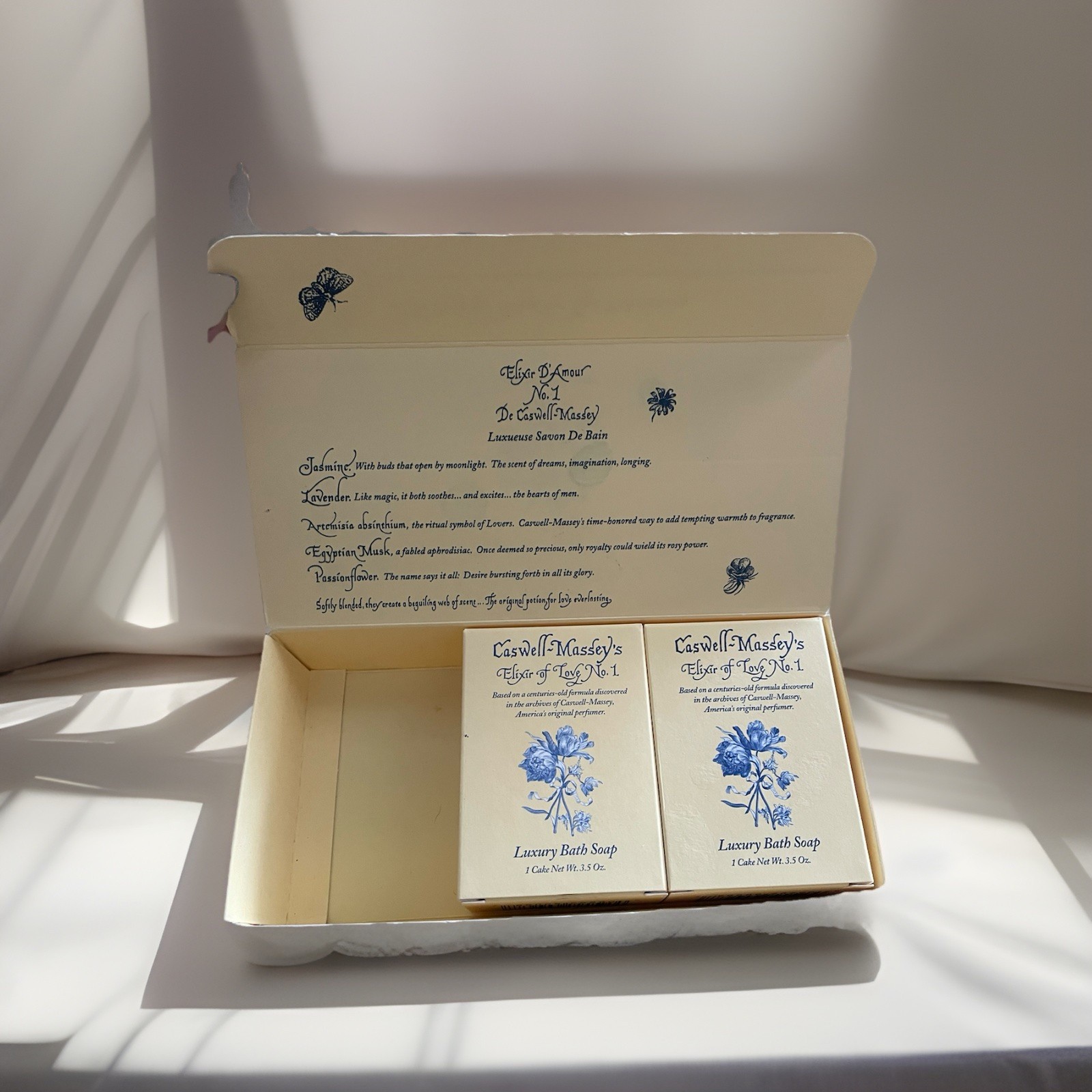 Vintage Caswell Massey Elixir of Love No.1 Perfumed Soap 2 Bars With Box Y2k