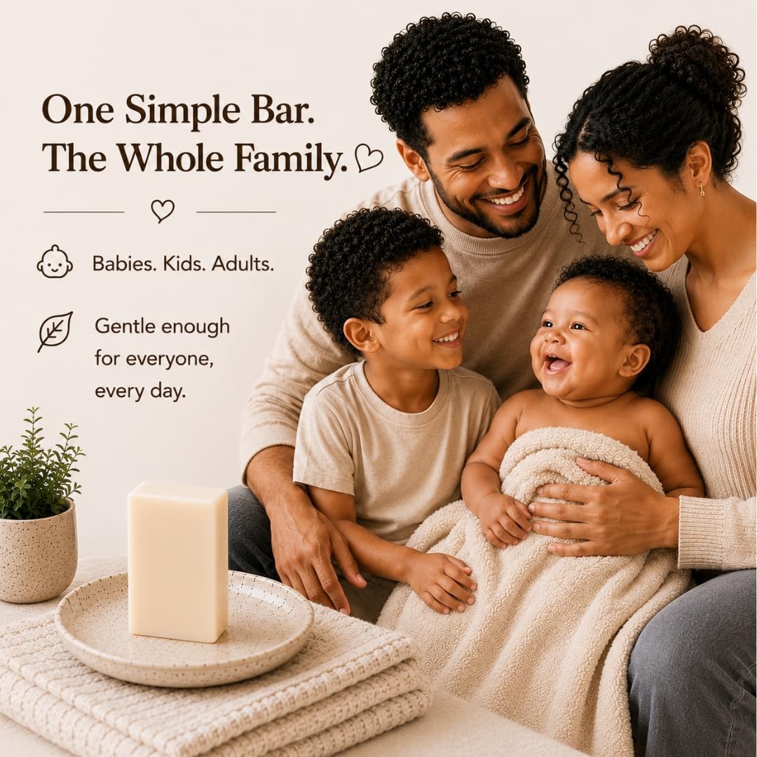 TINOQ Fragrance Free Baby Bar Soap for Sensitive Skin | Unscented Natural soap
