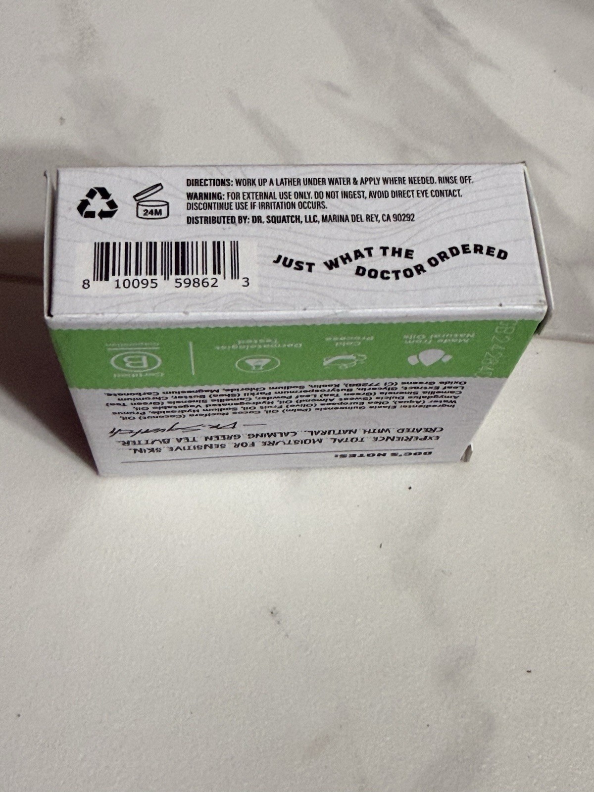 5x Dr. Squatch Green Tea Butter Bar Soap Total Moisture 5oz Each ( 5 Pack )