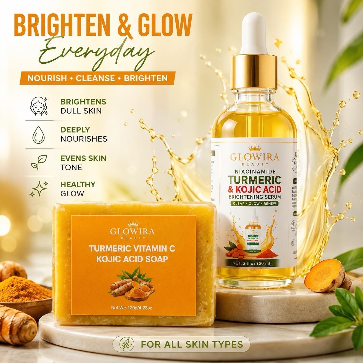 Brightening Surem And Brightening Soap For Hyperpigmentation