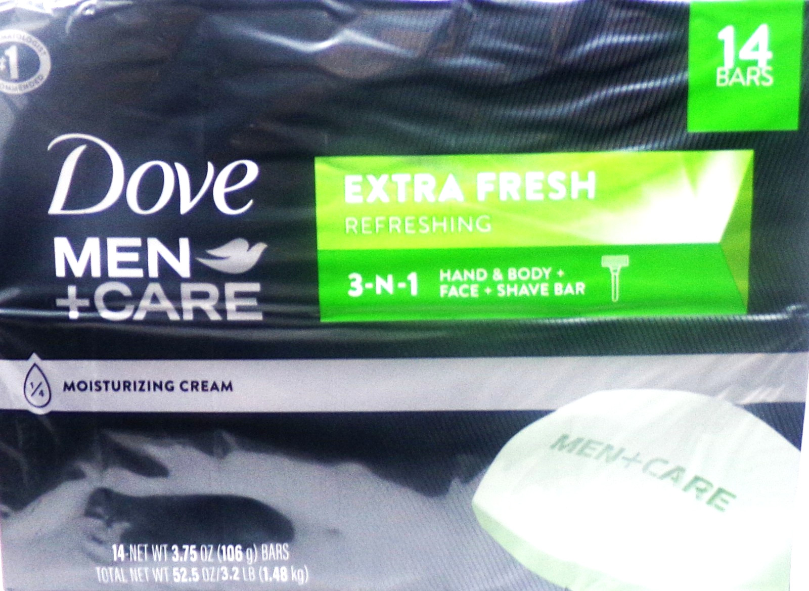 Dove Men+Care Body and Face Bar Soap, Extra Fresh, 3.75 oz., 14 ct. *SKU25-3*