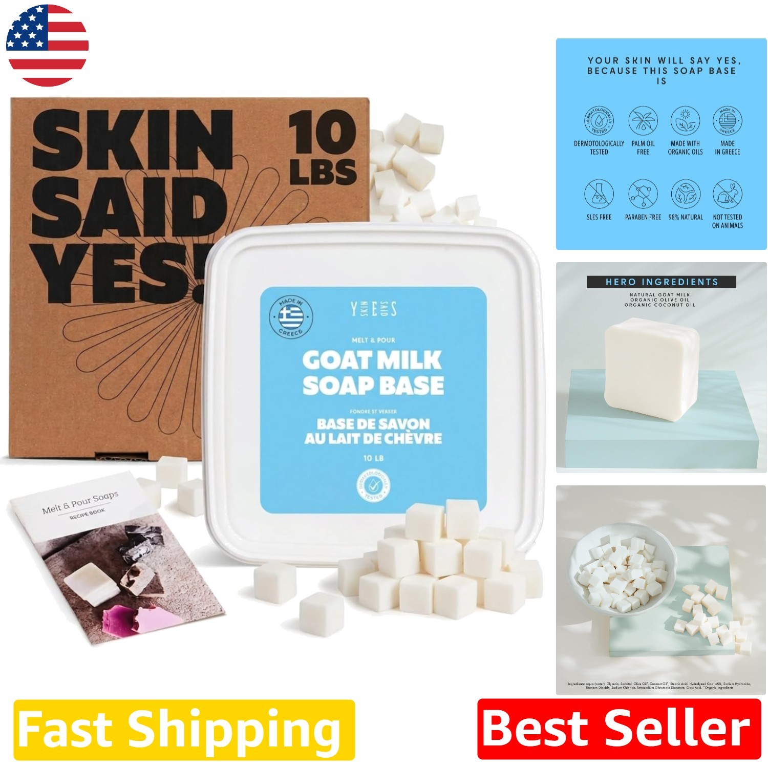 Bulk 10 LB Goat Milk Melt Pour Soap Base – Natural, Organic, Greek Craftsmanship
