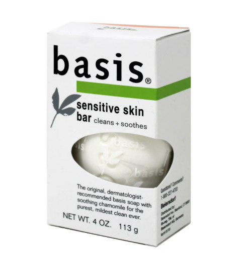 Basis Sensitive Skin Bar Soap for Body Hands Face Cleans +Soothes with Chamomile