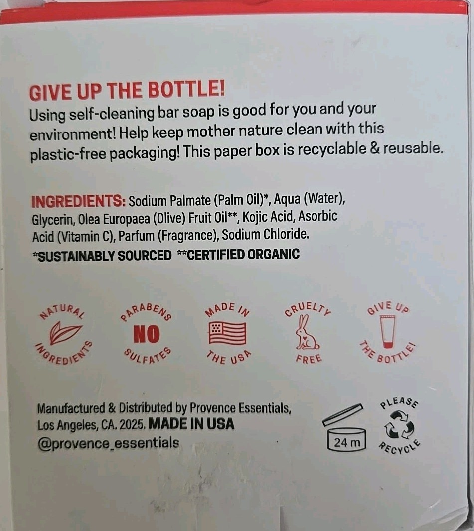 Provence Essentials Kojic Acid + vitamin c – Bar Soap Set 3 Pack 10 Oz Each