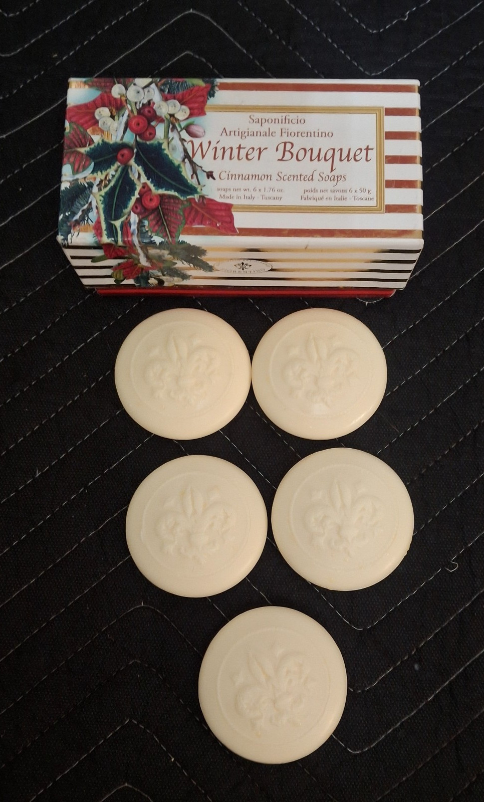 Saponificio Artigianale Fiorentino Winter Bouquet Soap 5-Pack 50g Cinnamon Italy