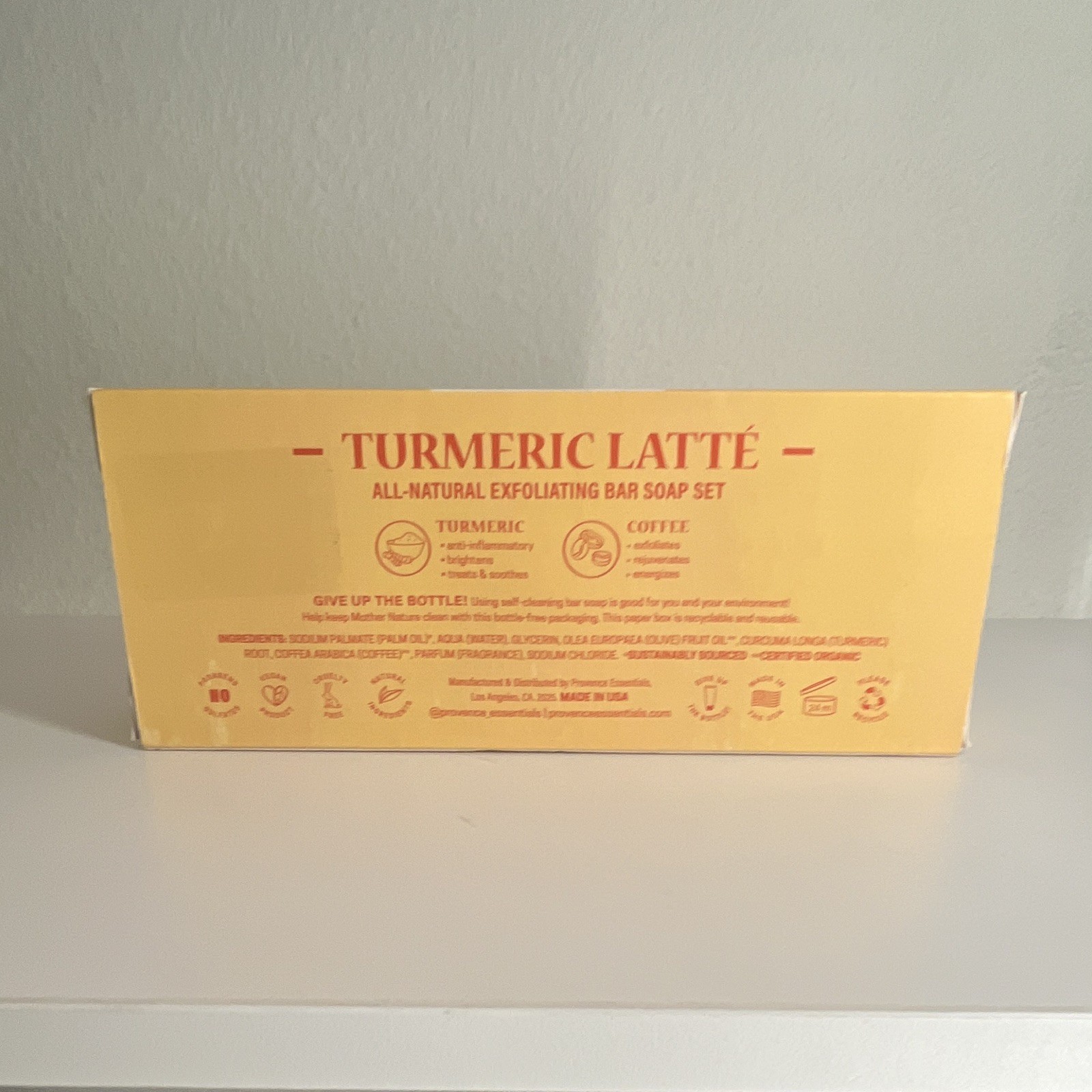 Provence Essentials Turmeric Latté Vegan Exfoliating Soap 3 Bars x 5 oz
