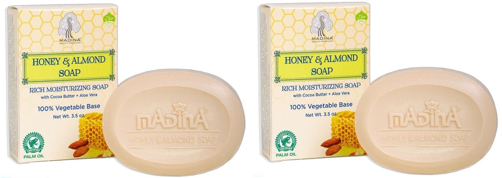 2 Pack Madina (Honey &Almond) Bar Soap