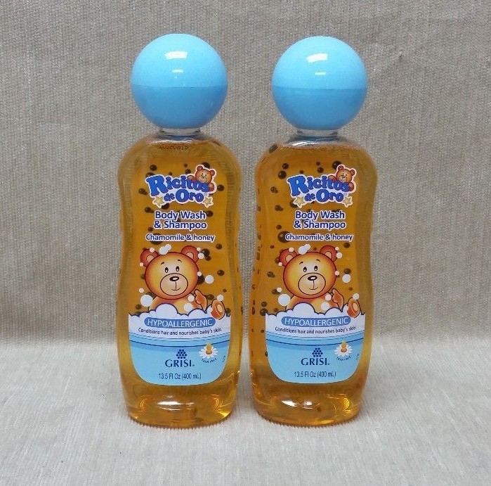 Lot of 2 Grisi Ricitos de Oro Body Wash & Shampoo Chamomile & Honey 13.5 oz