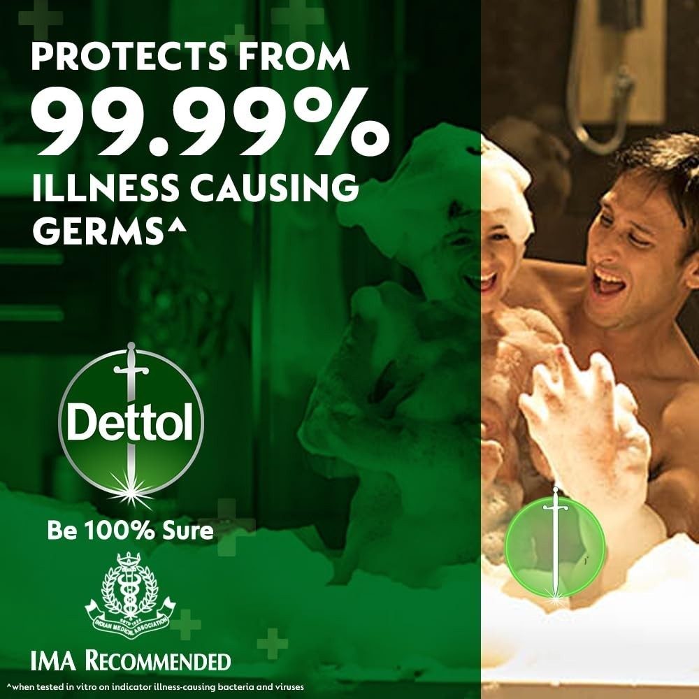 Dettol Original Bathing Soap Bar with 12 HR protective shield | 100g – Pack of 8