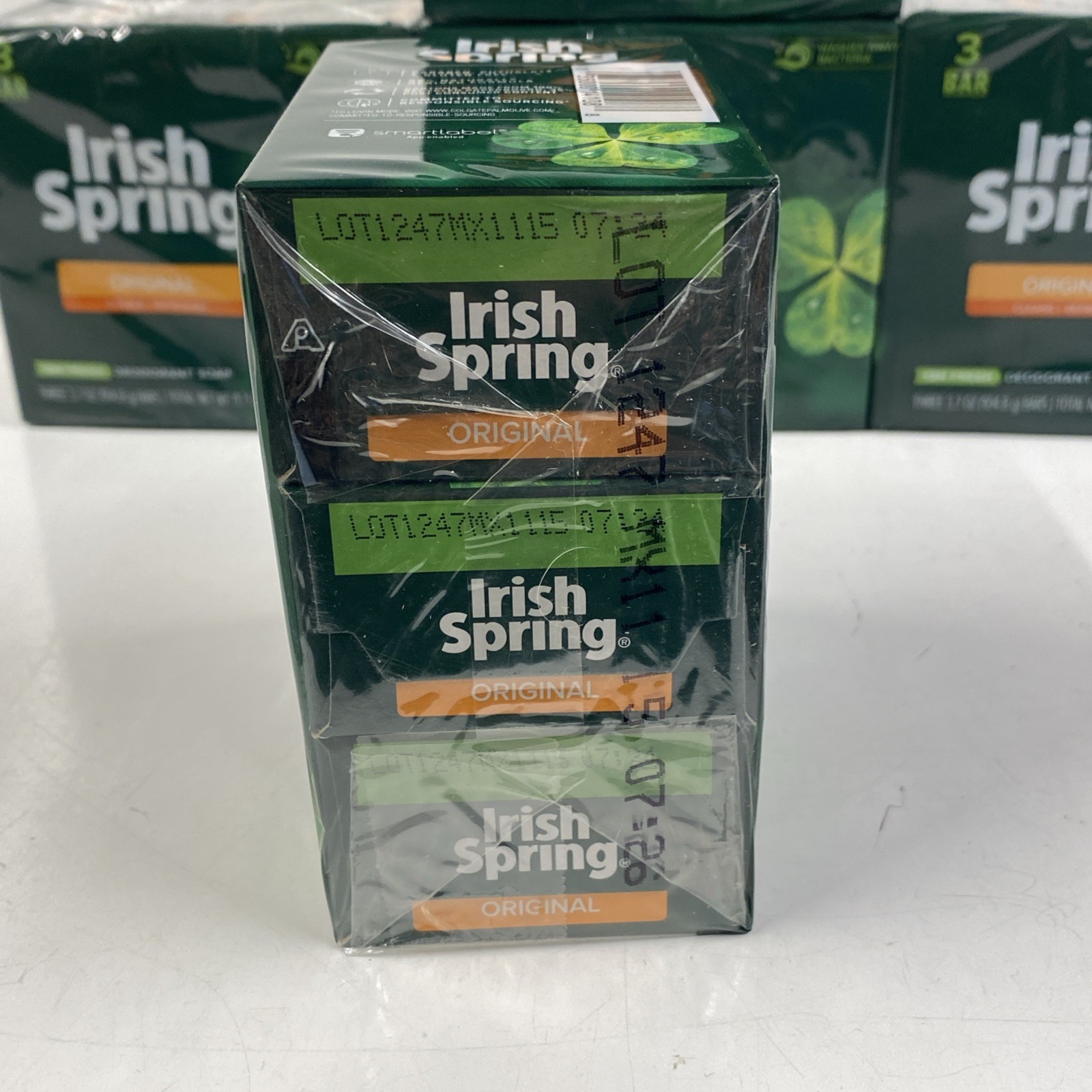 LOT x15 IRISH SPRING Original Bar Soap NO FLAXSEED LINSEED OIL Free Discontinued