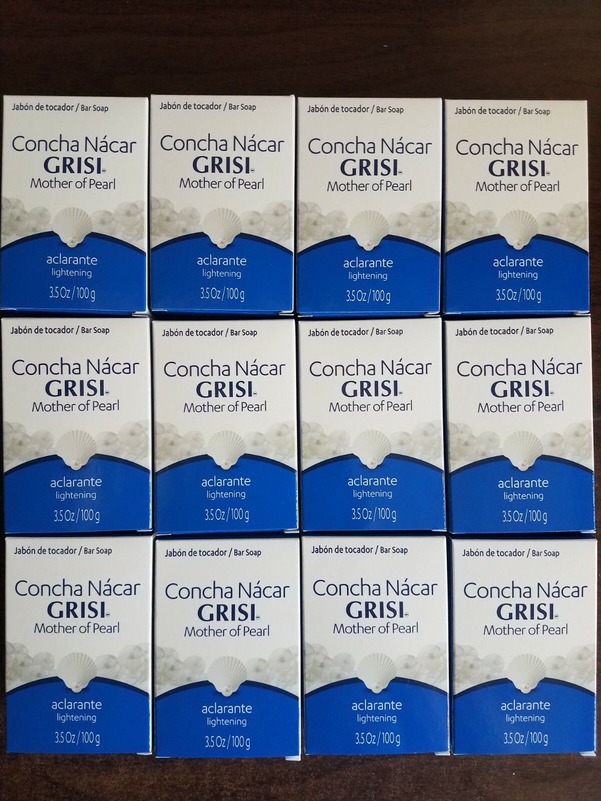 12 MOTHER OF PEARL GRISI BAR SOAP LIGHTENING CONCHA NACAR 3.5 OZ EA ORIGINAL