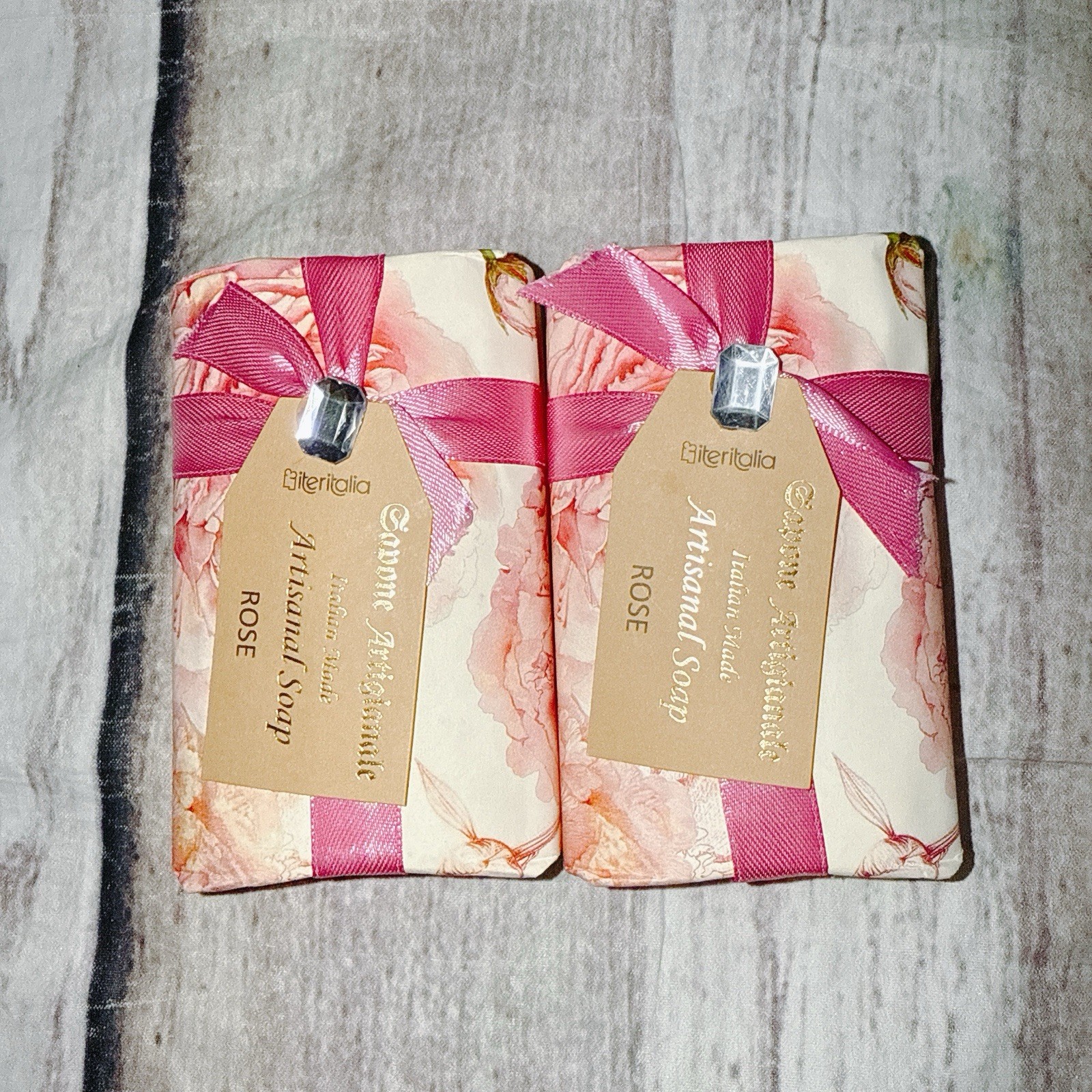 Sapone Artigianale-Made in Italy-9.5 Oz Artisanal Bath Bar Soap ROSE-Iteritalia