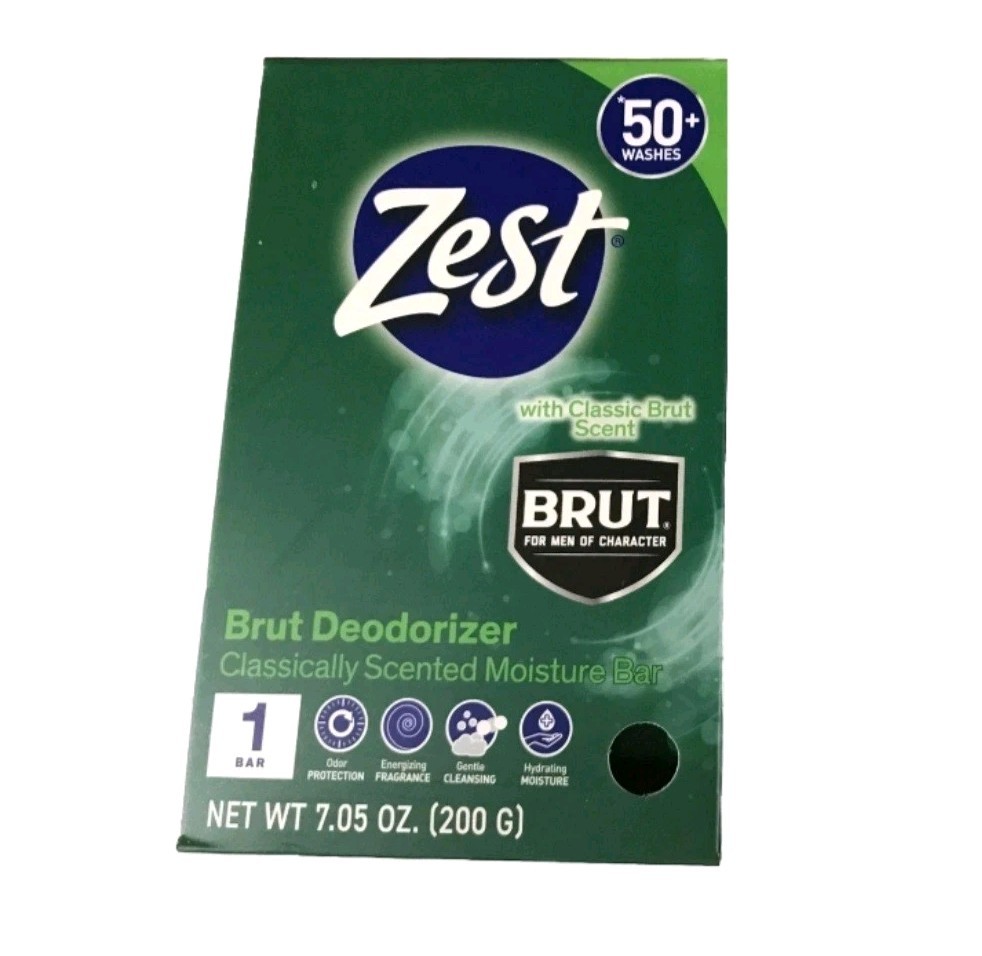 Ɣ ZEST (7.05 Oz.) 🟢🫧 ●BRUT● 🟢🫧 Classic Scented Deodorizier Moisture Bar 🫧.