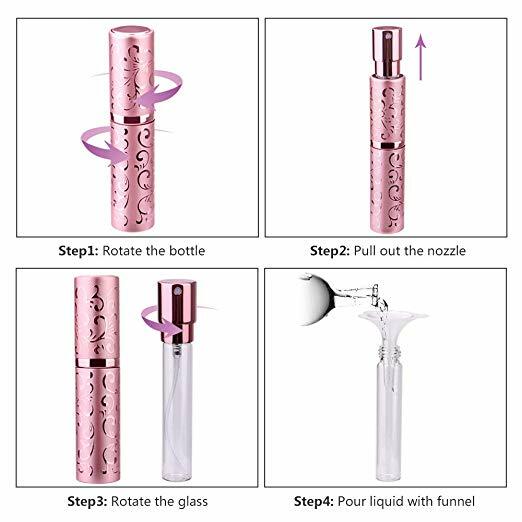 10ml Refillable Perfume Atomizer Mini Travel Spray Bottle Purse Funnel