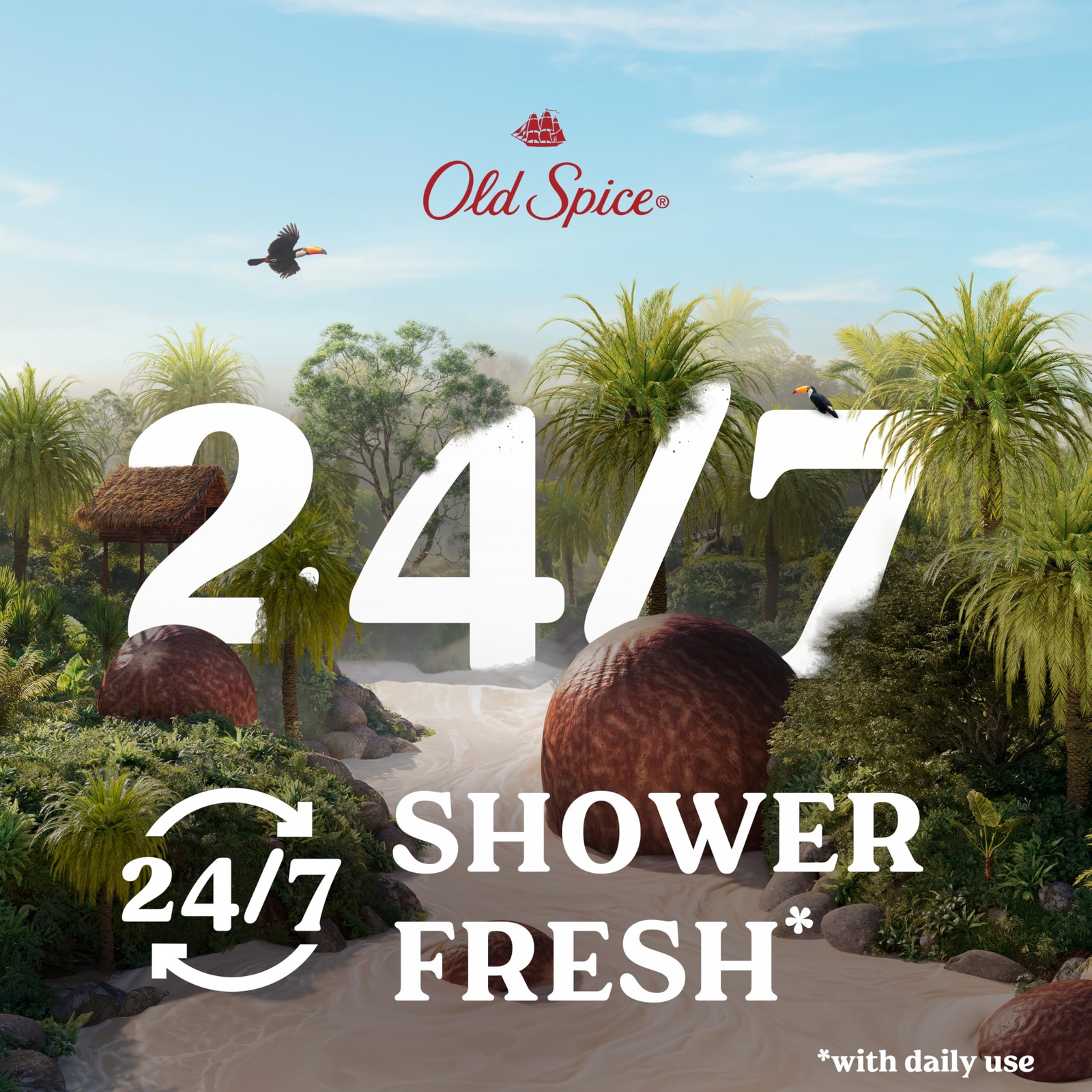 Old Spice Cleansing Body Wash for Men, 24/7 Shower Fresh 18 Fl Oz (Pack of 4)