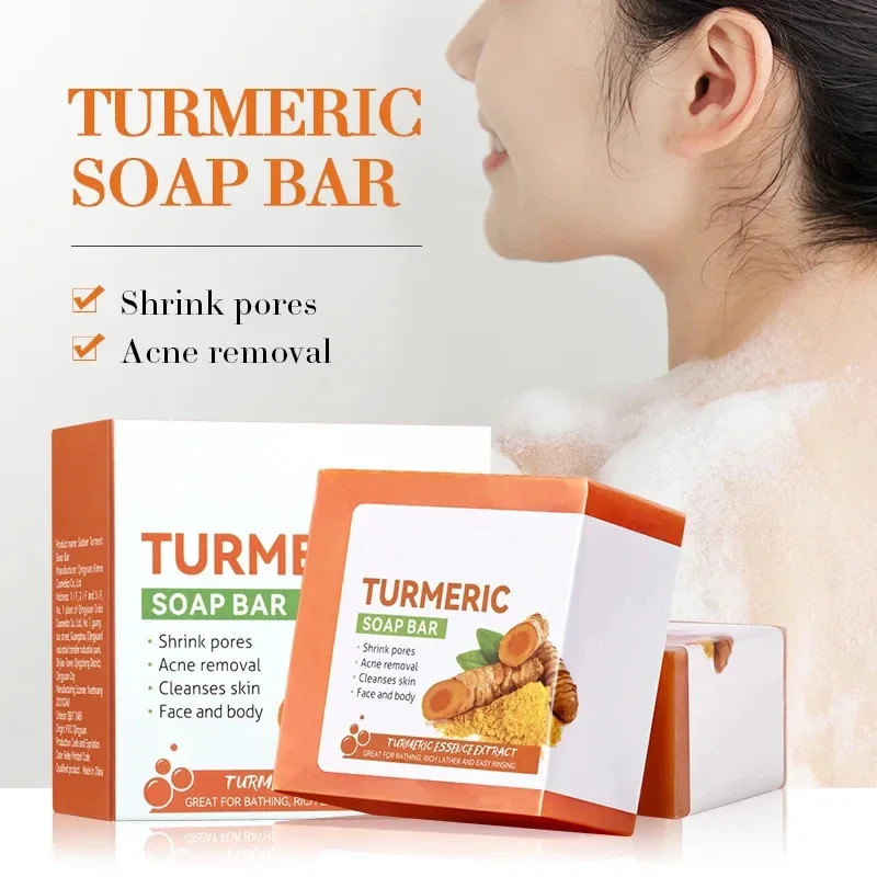 Hand Made Turmeric Soap Body Cleaning Lightening Dark Underarm Leg Body Cleanser