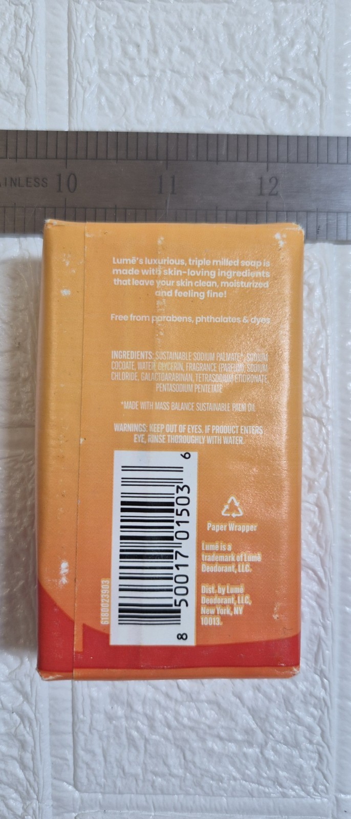 Lume Triple Milled Soap Rich Moisture & Gentle Cleansing 5oz (Clean Tangerine)