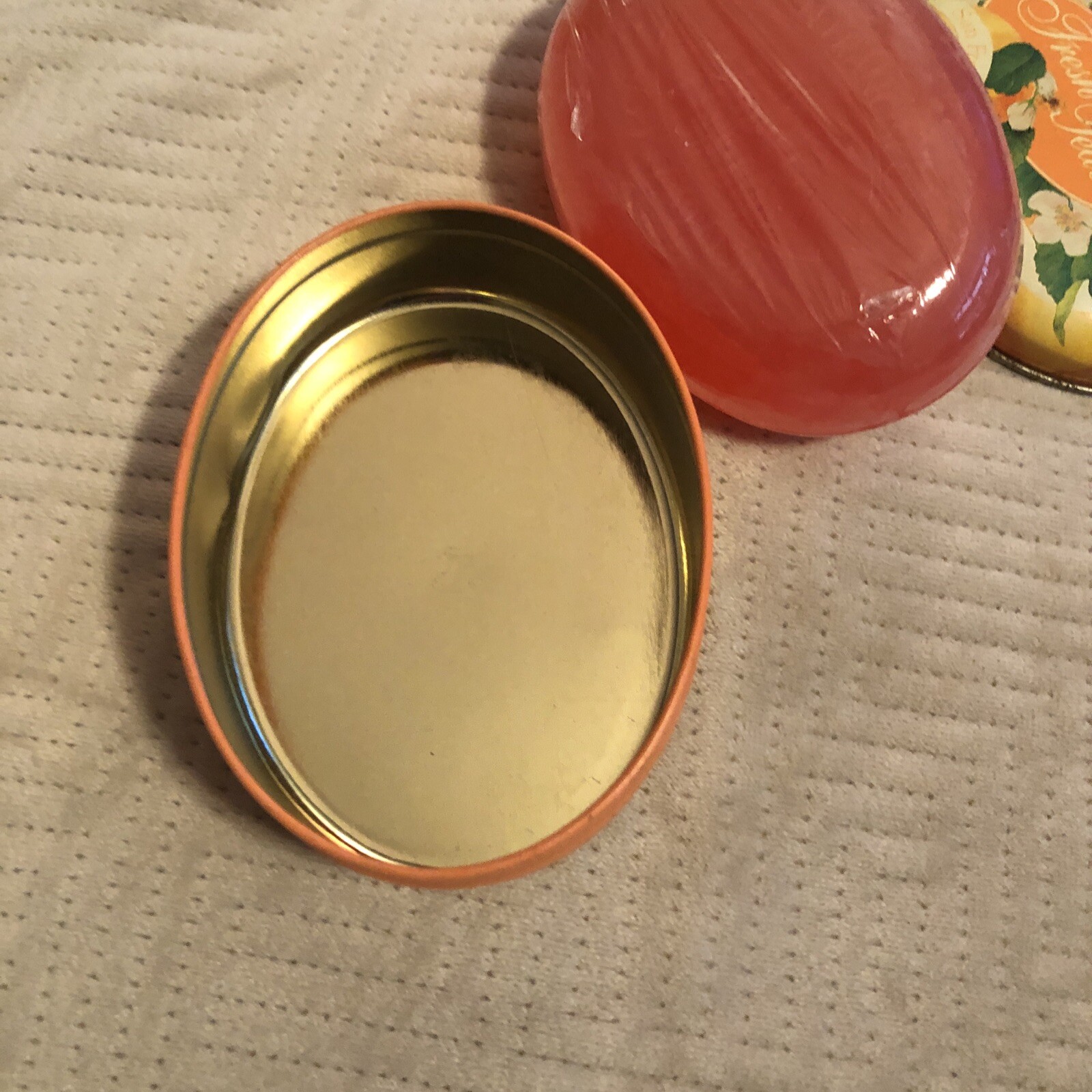 San Francisco Soaps Co Fresh Peach Scented Bath Soap 4.2oz Bar Collectible Tin