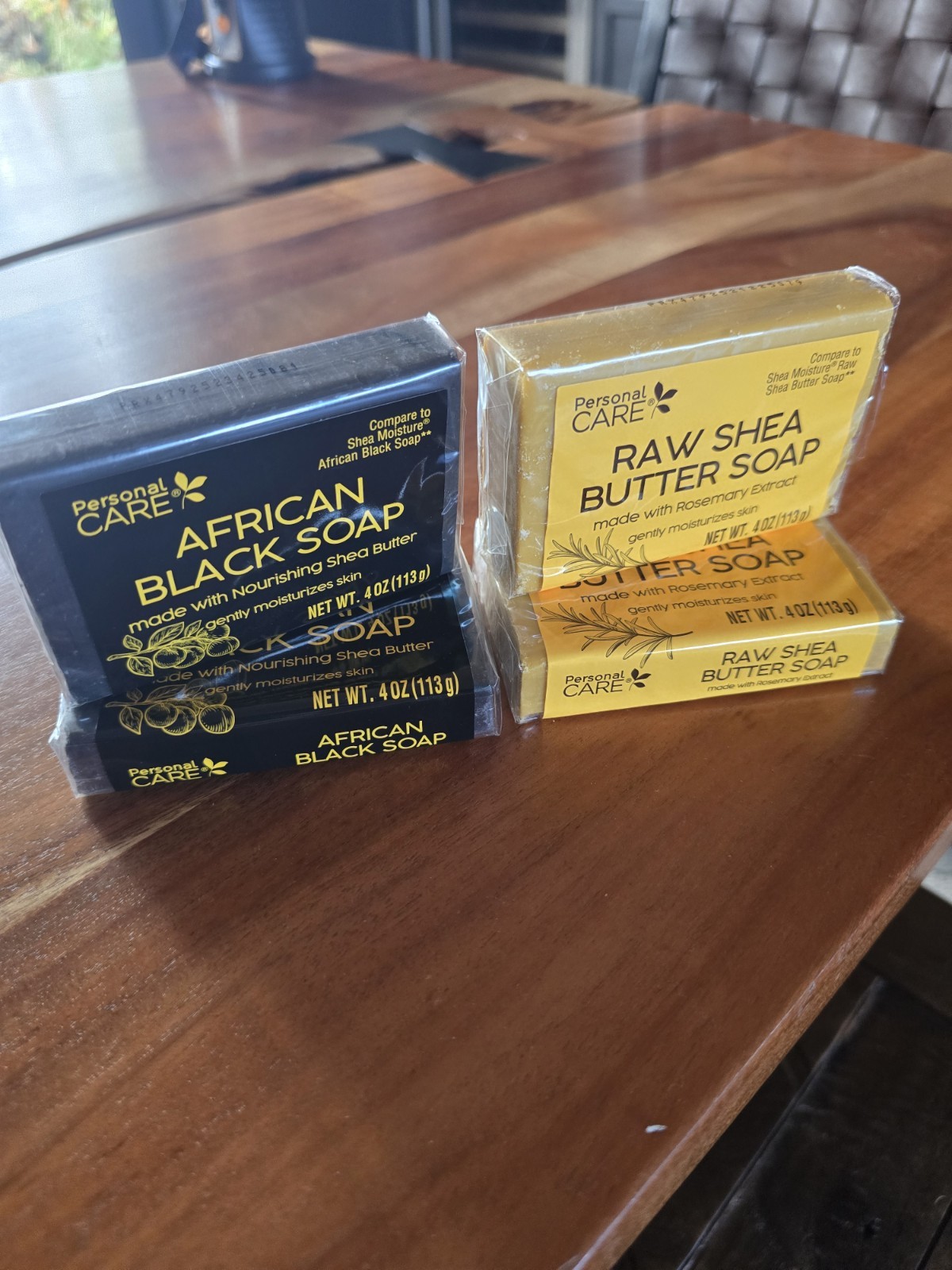 4pk Black African Soap And Raw Shea Butter Soap New