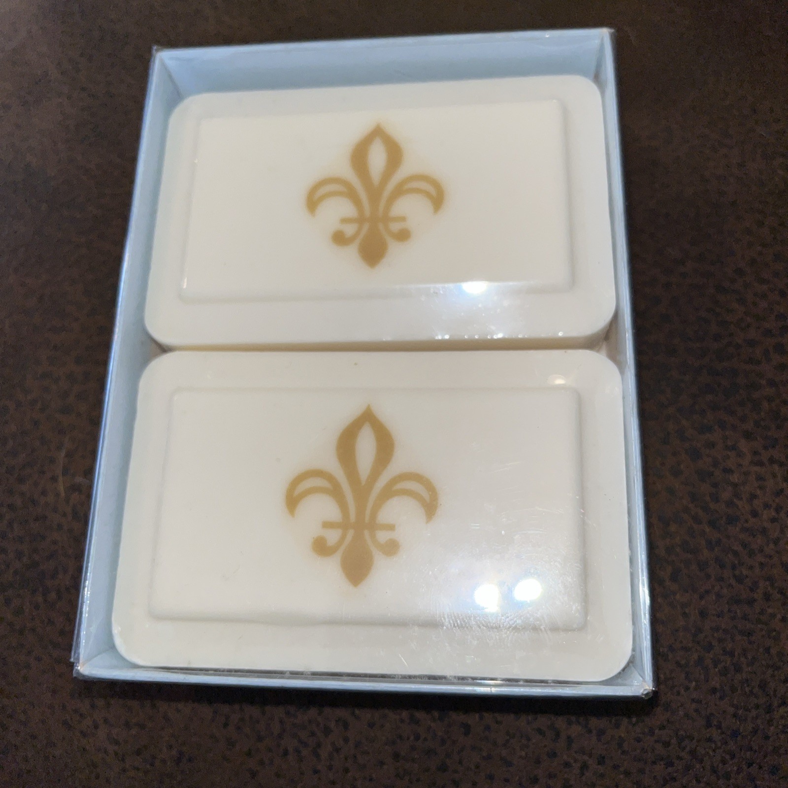 VINTAGE Katherine Gray soap hard french milled soap Fleur-de-Lis Design
