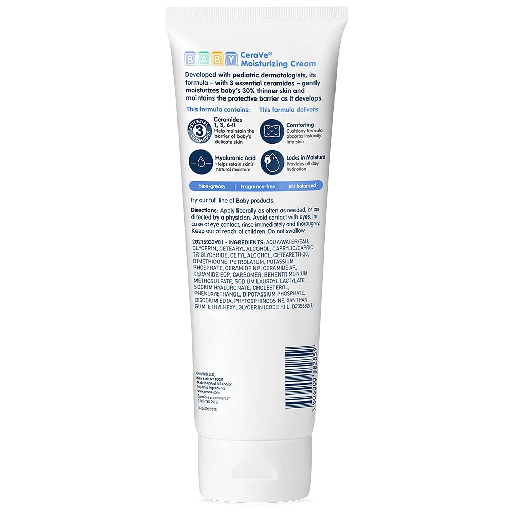 CeraVe Baby Cream, Gentle Moisturizing Cream with 8 Ounce (Pack of 1)