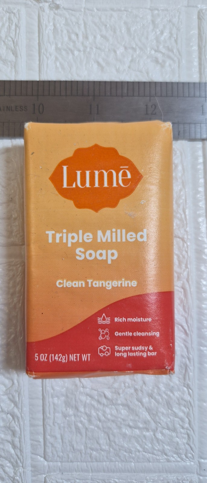 Lume Triple Milled Soap Rich Moisture & Gentle Cleansing 5oz (Clean Tangerine)