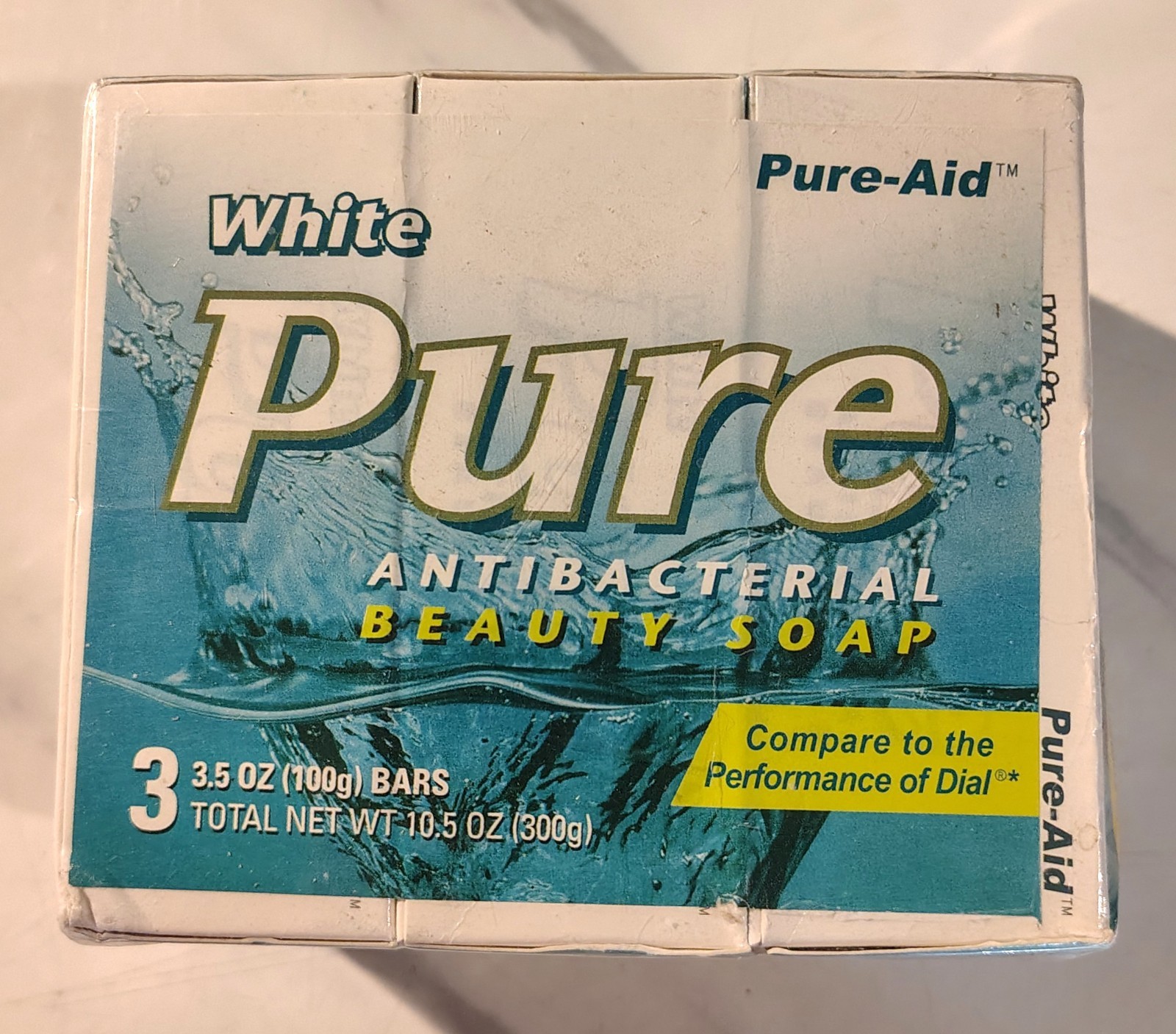 New Pure Antibacterial Deodorant Beauty Soap Pure-Aid 3.5 oz bar 3 pack