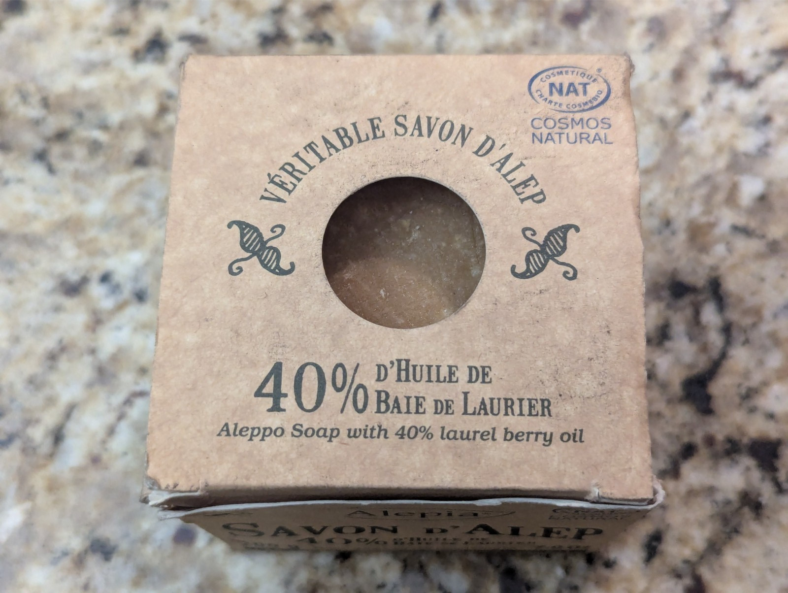 Alepia Savon D’Alep Natural Bar Soap with 40% Bay Berry 7 oz