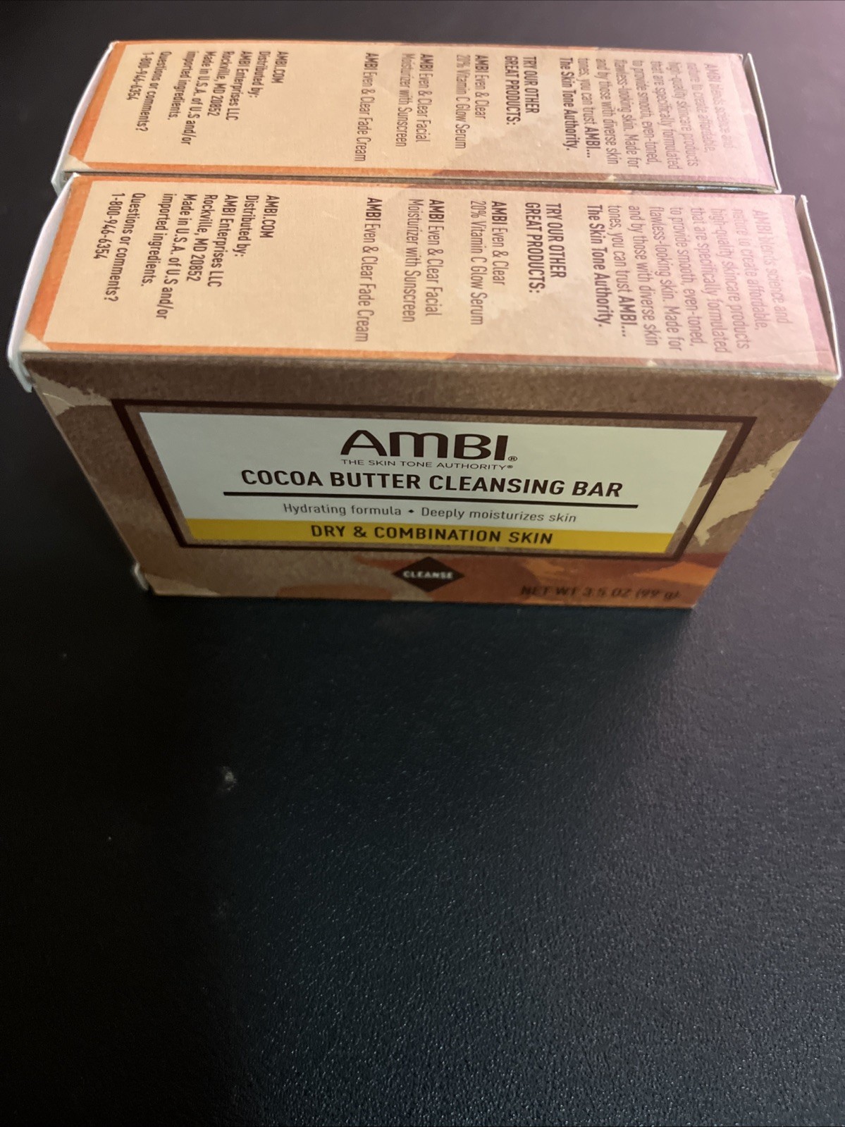 AMBI Cocoa Butter Cleansing Bar Dry & Combination Skin 3.5 oz (Pack of 2)