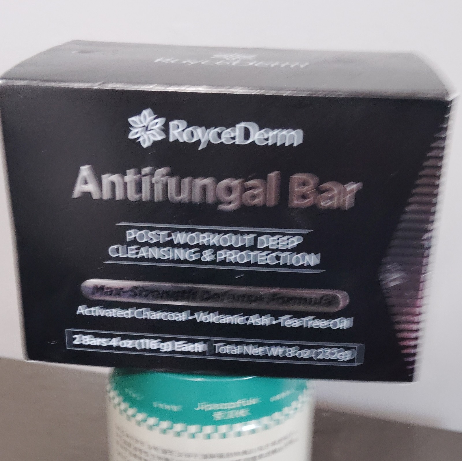 RoyceDerm Post-Workout Antifungal Bar Soap 2-Pack 4 oz Each Tea Tree Charcoal