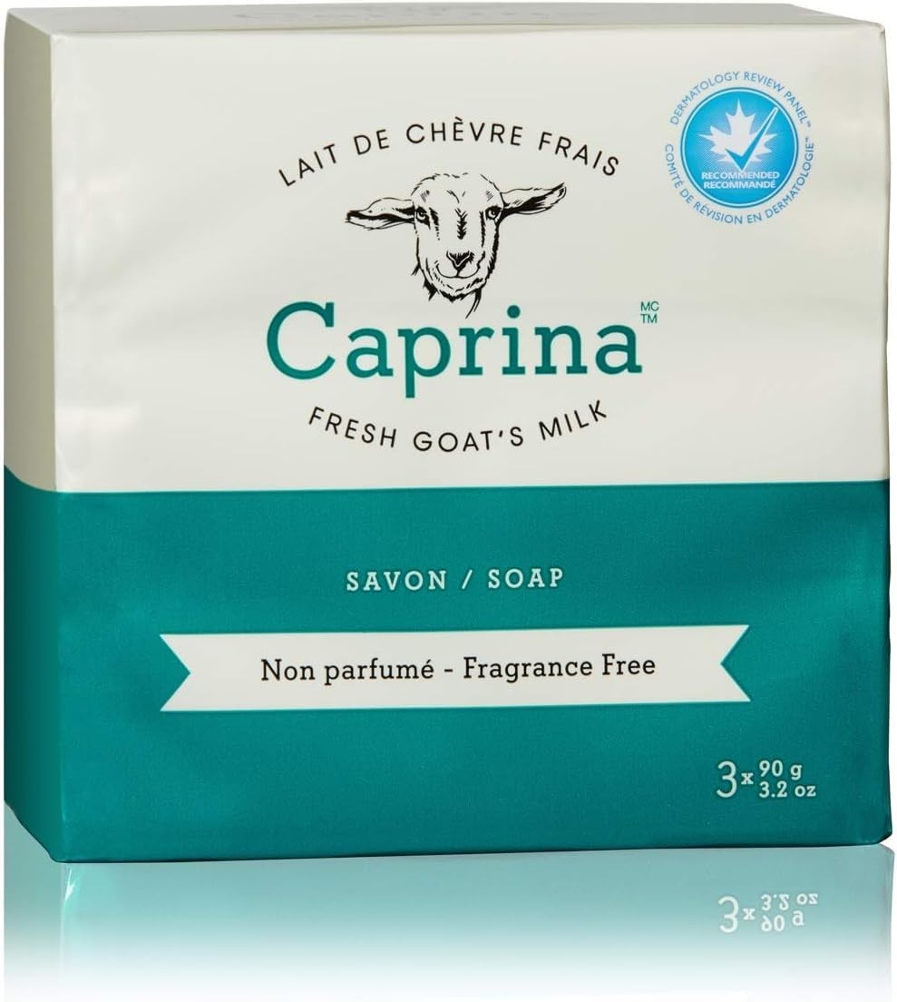 Goat Milk Bar Soap Fragrance Free 3 Pack, 3.2 oz each, gentle daily cleanser