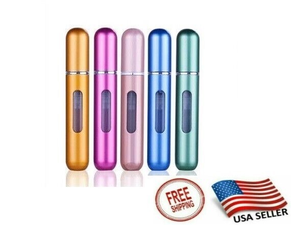 5 Pcs Travel Portable Mini Refillable Perfume Atomizer Bottle Spray Pump Case