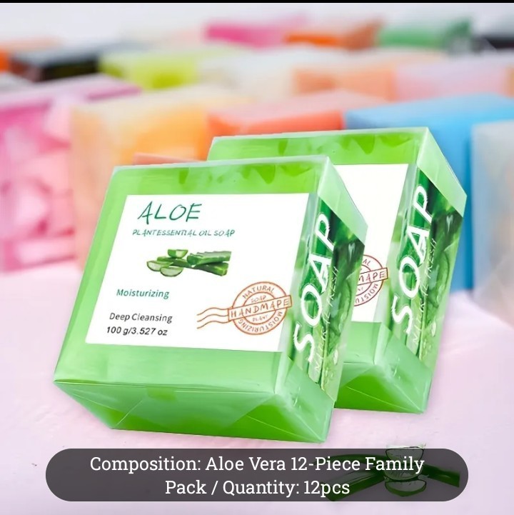 D.ring Aloe Vera Moisturizing & Deep Cleaning Bar Soap Set, 12 Pack