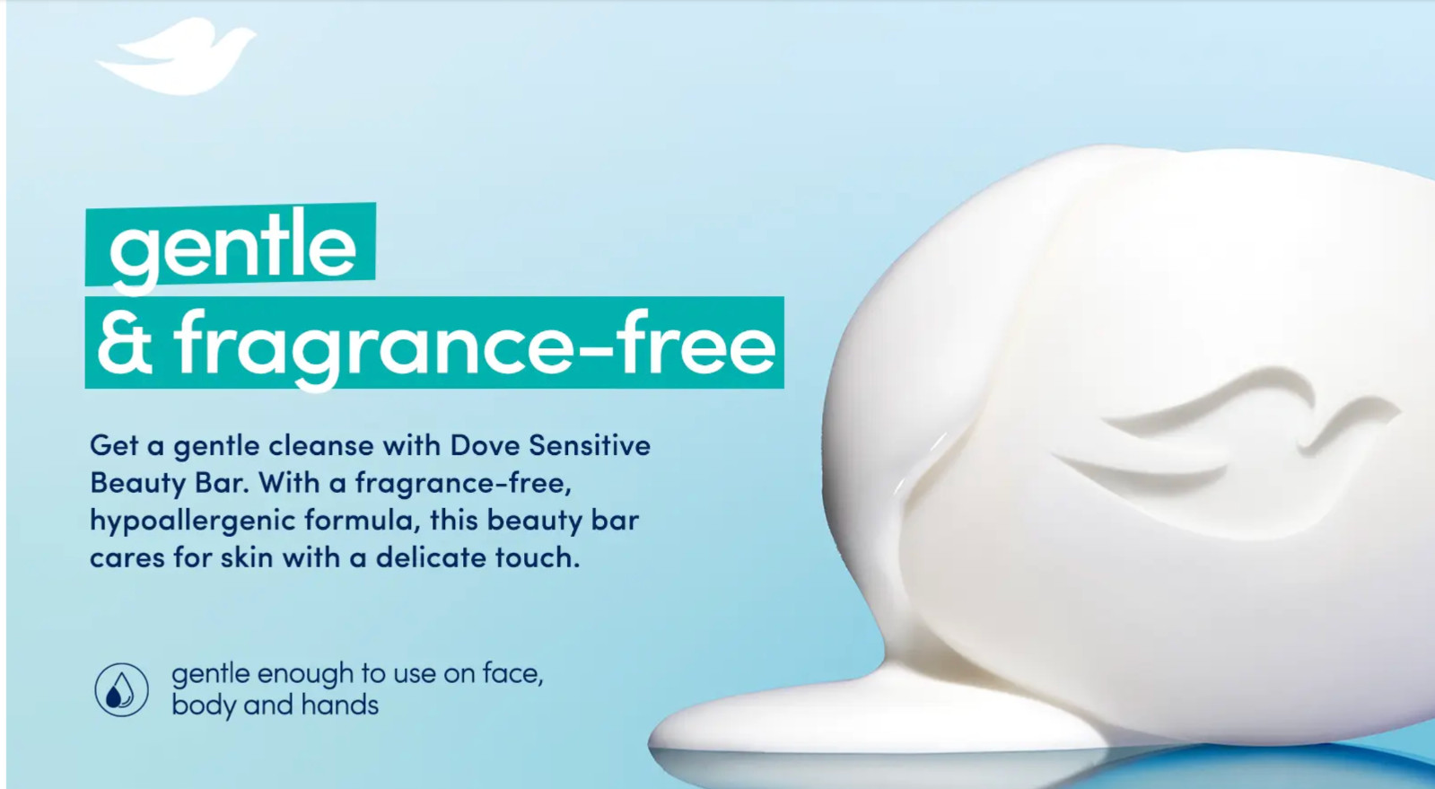 Dove Beauty Bar Soap Sensitive Skin 3.75oz 16 Bars USA Seller Bulk Pack