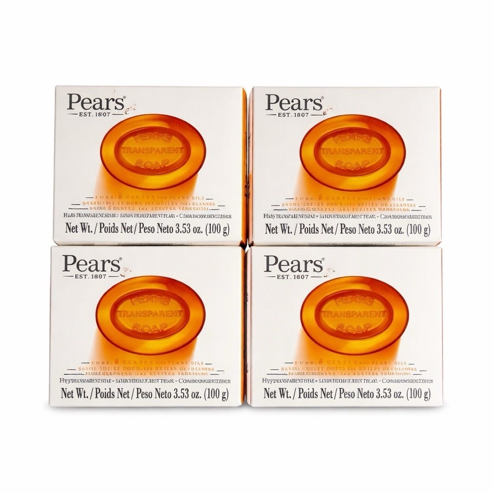 Pears Transparent Soap Moisturizing Glycerin 4-Pack 3.53 oz Body Face Hands