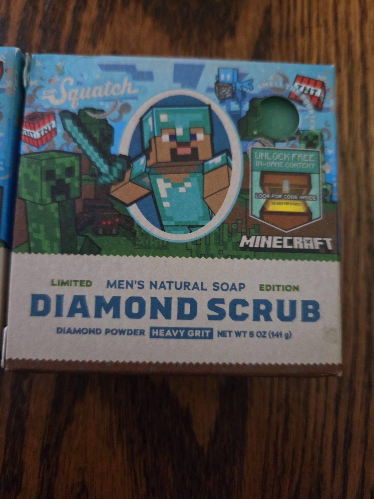 Dr. Squatch Men’s Natural Soap Minecraft Diamond Scrub (2) Bars Limited Edition