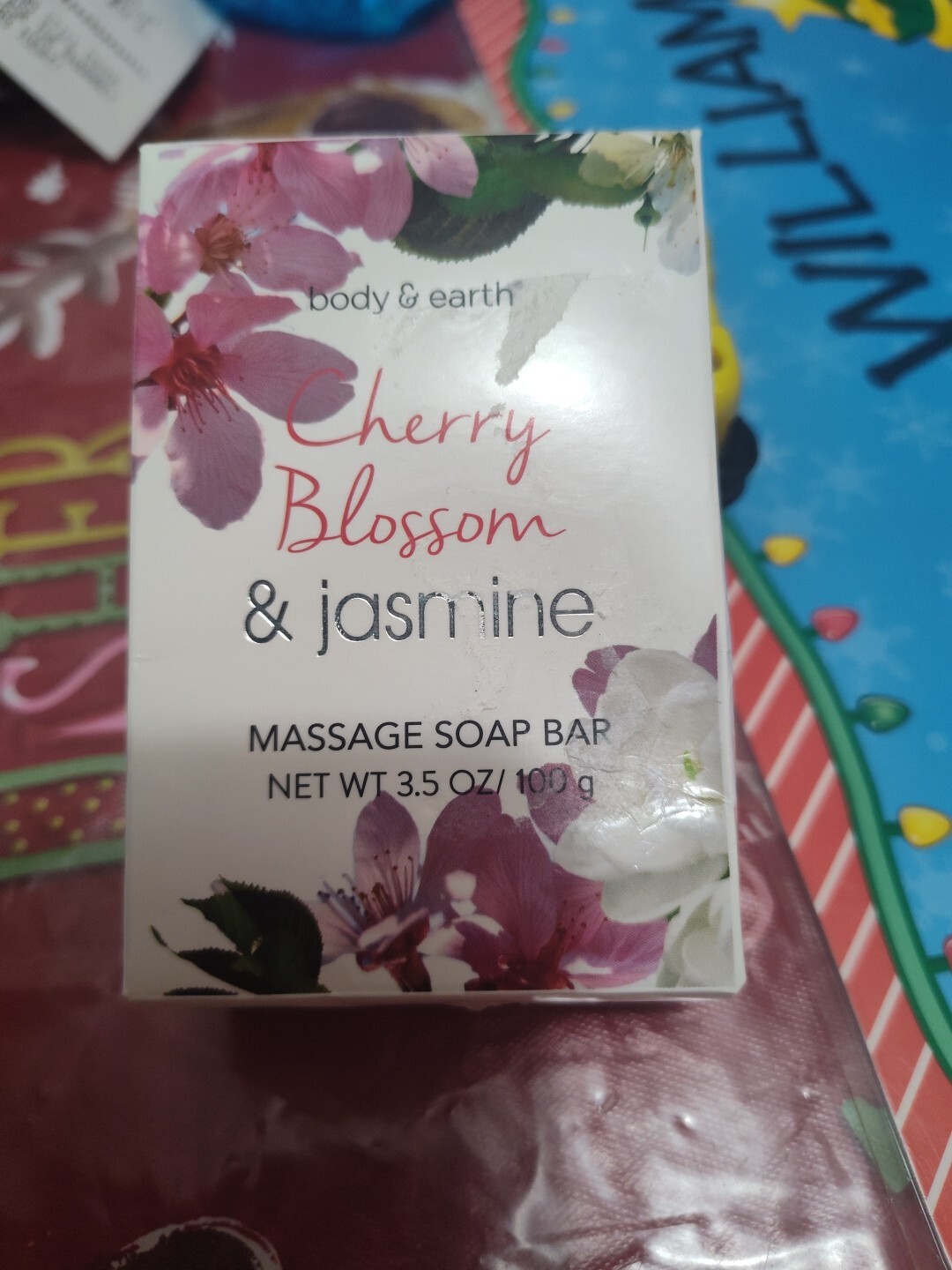 Body & Earth Jasmine, Honey & Cherry Blossom Soap 3.5OZ/100g Sealed Free Ship