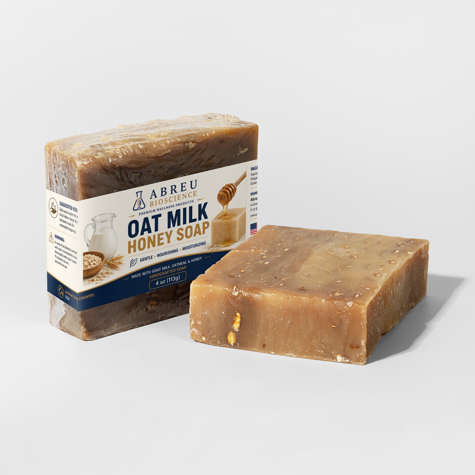 Abreu BioScience Oat Milk Honey Soap