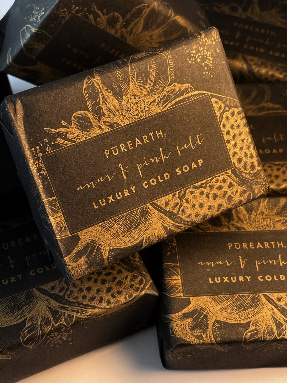 Purearth Anar & Pink Salt Luxury ColdProcess Soap Natural Handmade Bath Bar 120g
