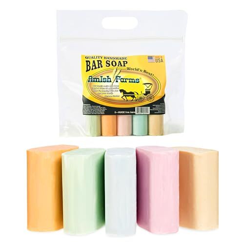 Amish Farms Bar Soap w/All Natural Bentonite Clay | Made in USA, Vegan for